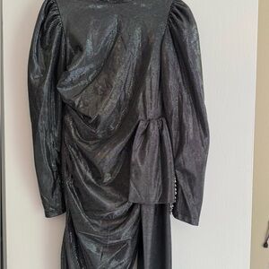 Shimmering Black Draped Dress